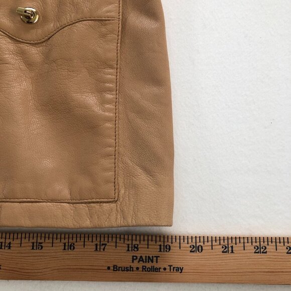 Vintage St. John Sport By Marie Gray 100% Leather Jacket Camel Size Medium EUC - Picture 13 of 16